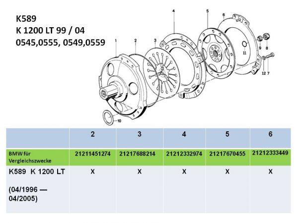 Gehäusedeckel Sachs K1200LT Zum Vergleich : BMW 21212333449